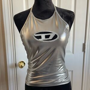 Diesel Silver Halter Top